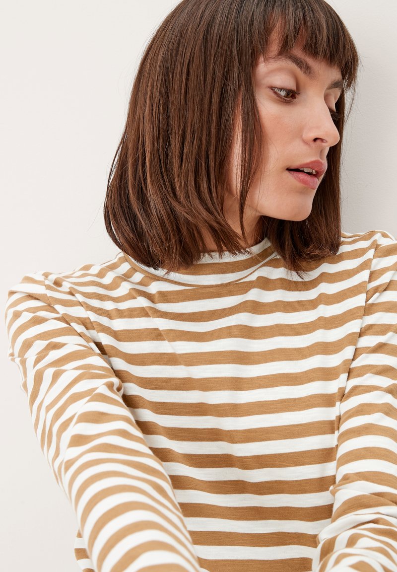 Damen T-Shirts | s.Oliver Langarmshirt brown/weiß - WS25589 Damen T-Shirts | s.Oliver Langarmshirt brown/weiß - WS25589