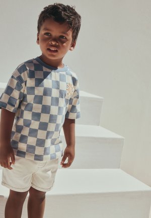 Next, SHORT SLEEVE ALL OVER PRINT  - T-shirt imprimé - blue white checkerboard sun