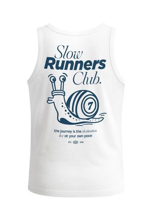 Neverless, TANKTOP HERREN MIT GRAFIK-PRINT - SLOW RUNNERS CLUB - - Top - slim-fit weiß