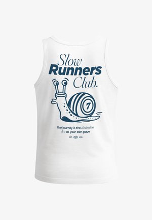 Neverless, TANKTOP HERREN MIT GRAFIK-PRINT - SLOW RUNNERS CLUB - - Top - slim-fit weiß