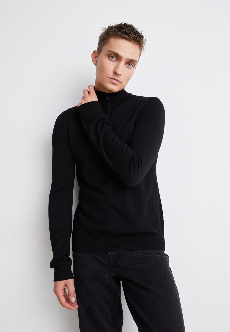 HUGO SAN QUIRIN - Strickpullover - black