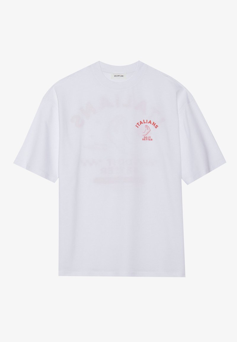 YOURTURN T-shirt print wit YOURTURN T-shirt print wit