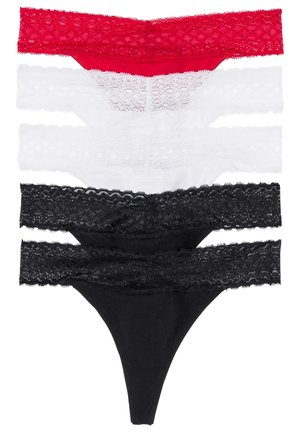 5ER PACK BEQUEME - Perizoma - black/white/red