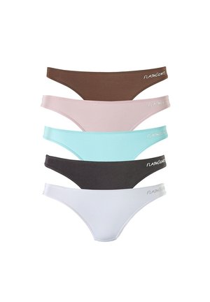 STRING 5 PACK - Thong - braun, rosa, türkis, schwarz, weiß