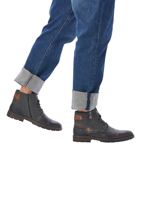 Schnürstiefelette - grau