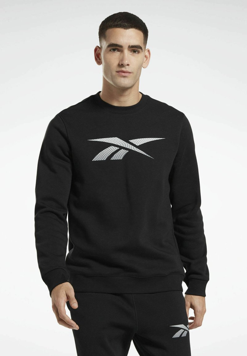Reebok IDENTITY FLEECE CREW Sudadera black pure grey/negro Zalando.es