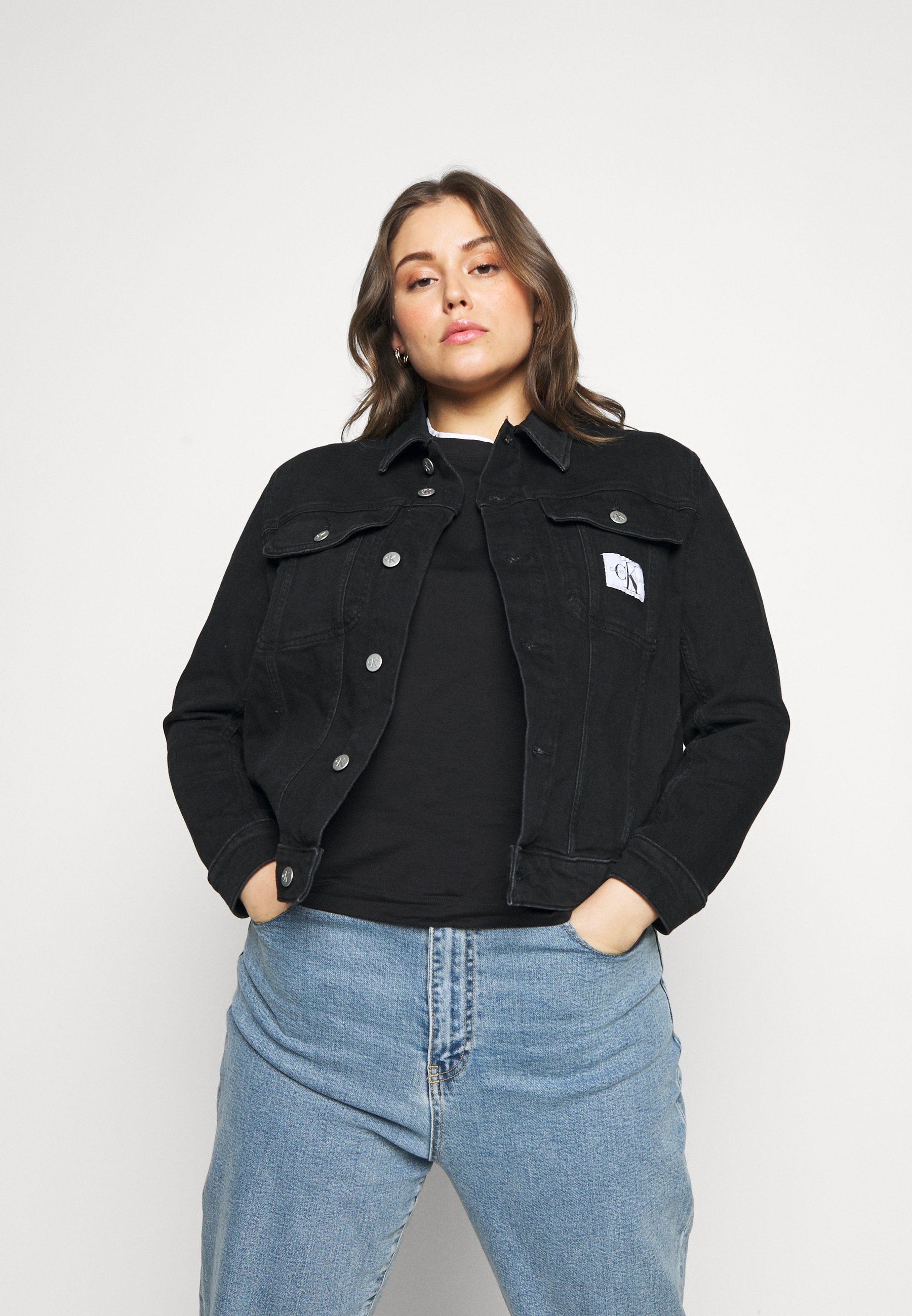 calvin klein black denim jacket