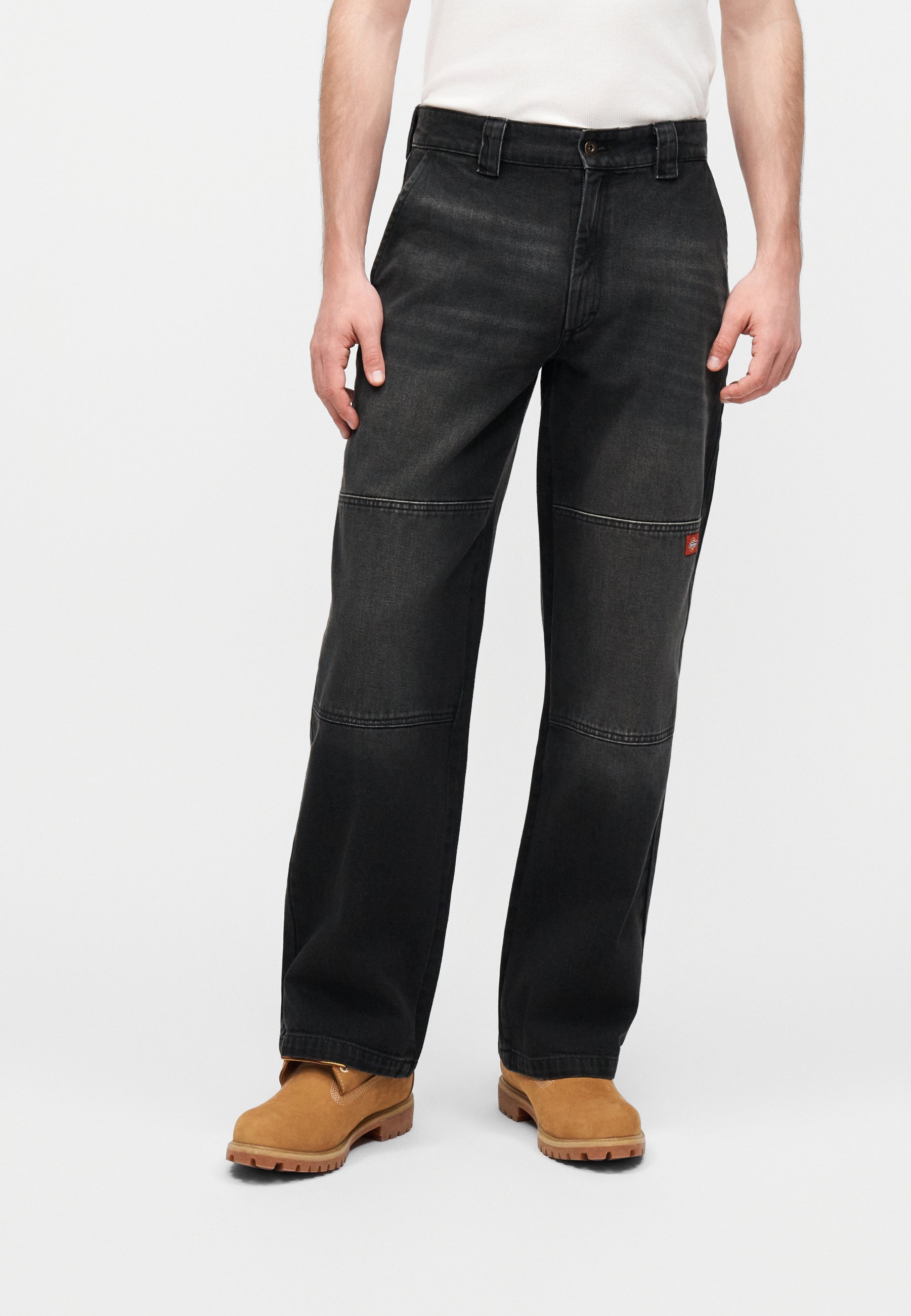 Dickies DOUBLE KNEE WORK - Relaxed fit jeans - black wash faded