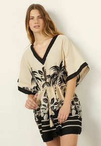 Yamamay MALIBU - Ranta-asusteet - beige black with print