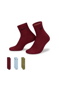 Nike Performance EVERYDAY PLUS CUSH ANKLE UNISEX 3 PACK  - Meias desportivas - alligator/celestine blue/dark beetroot/black