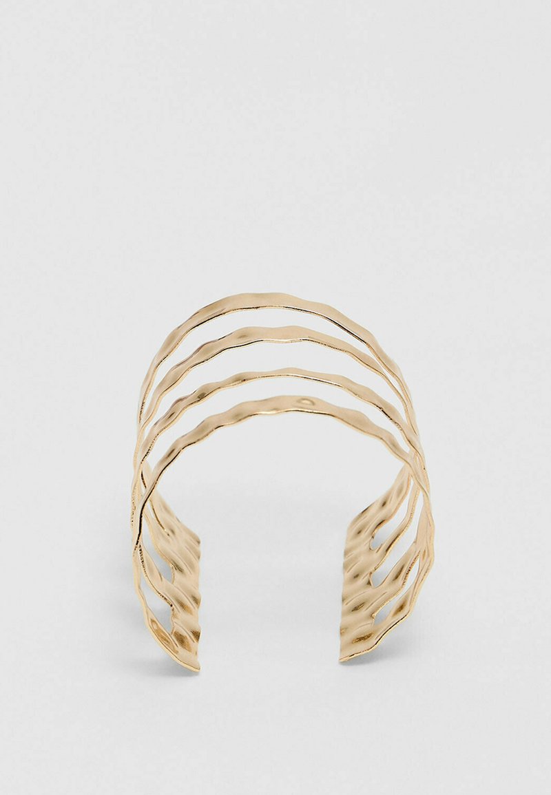 Stradivarius MAXI TEXTURED CUFF - Armband - gold coloured 