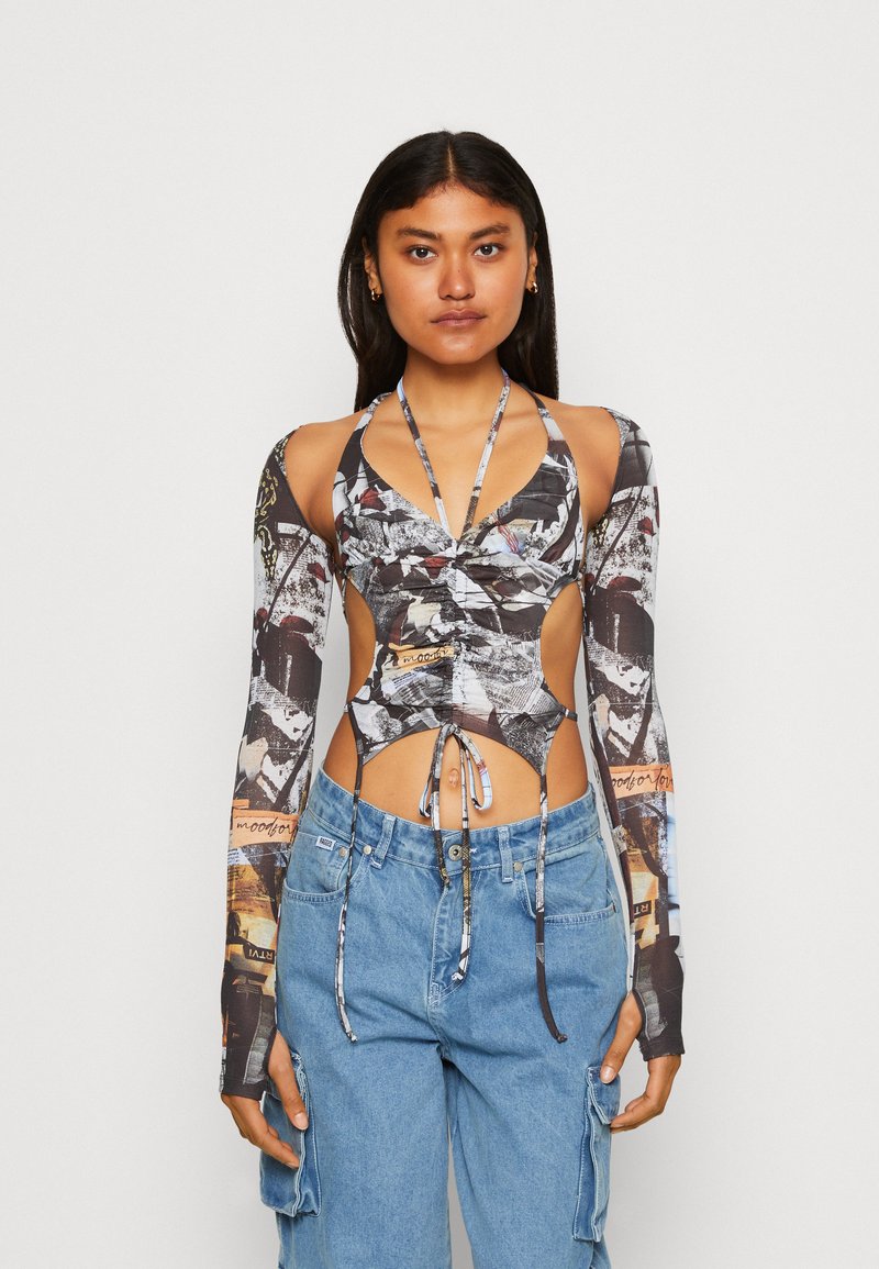 Jaded London CUT OUT TOP WITH DETACHED SLEEVES Long sleeved top