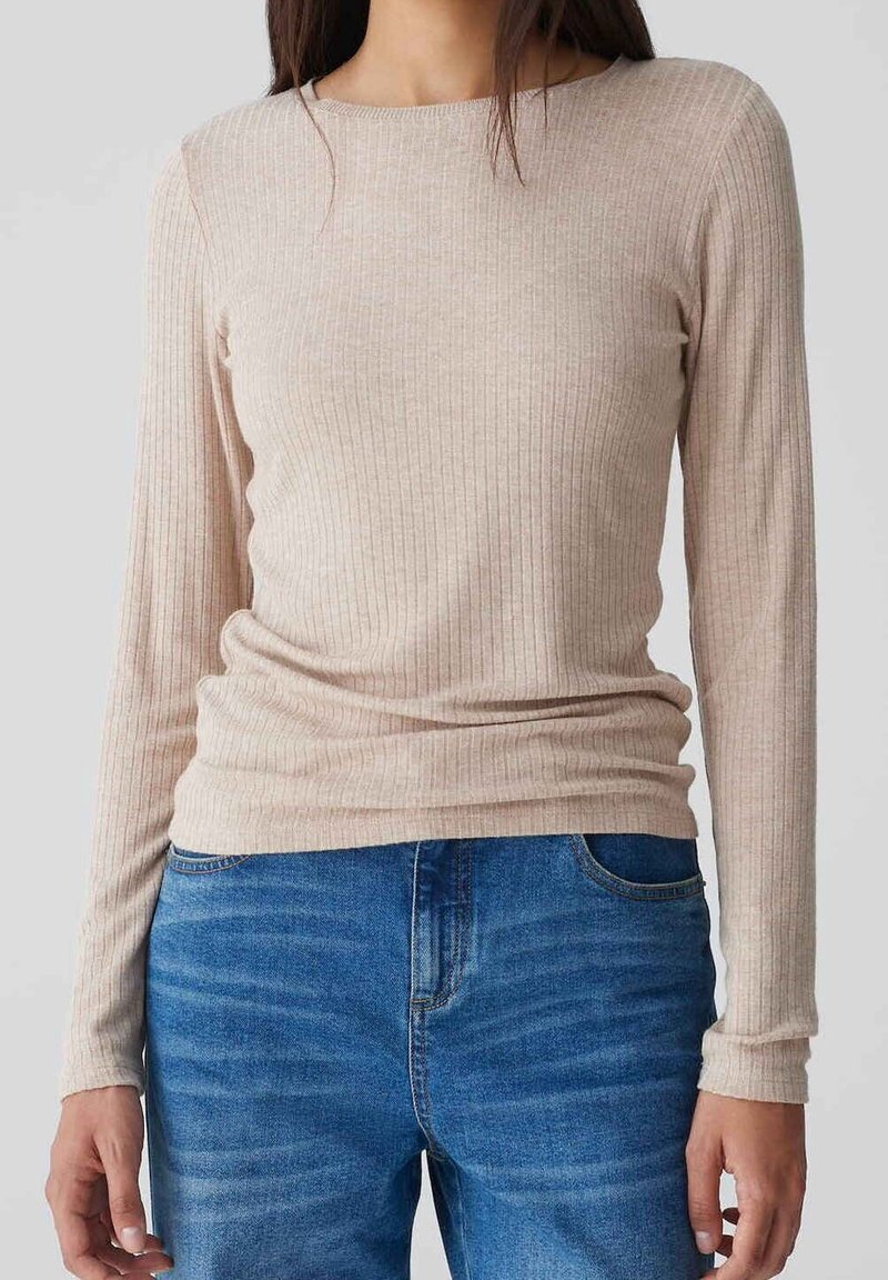 OPUS Långärmad tröja - beige