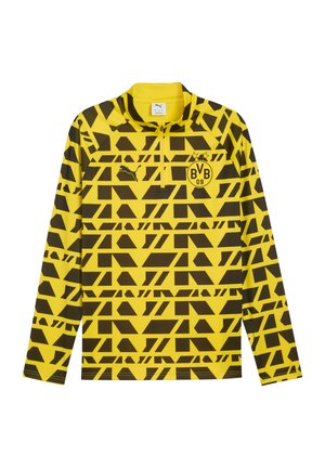 BORUSSIA DORTMUND AUFWÄRM MIT VIERTELLANGEM  - Jalkapallopaita - yellow- black