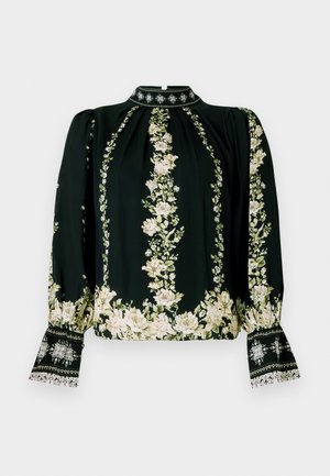MARION CROPPED BLOUSE - Blúz - black/multi-coloured
