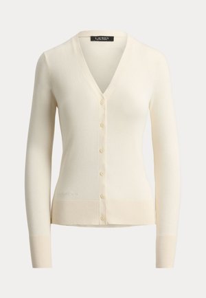 Lauren Ralph Lauren, V-NECK CARDIGAN - Ζακέτα - mascarpone cream