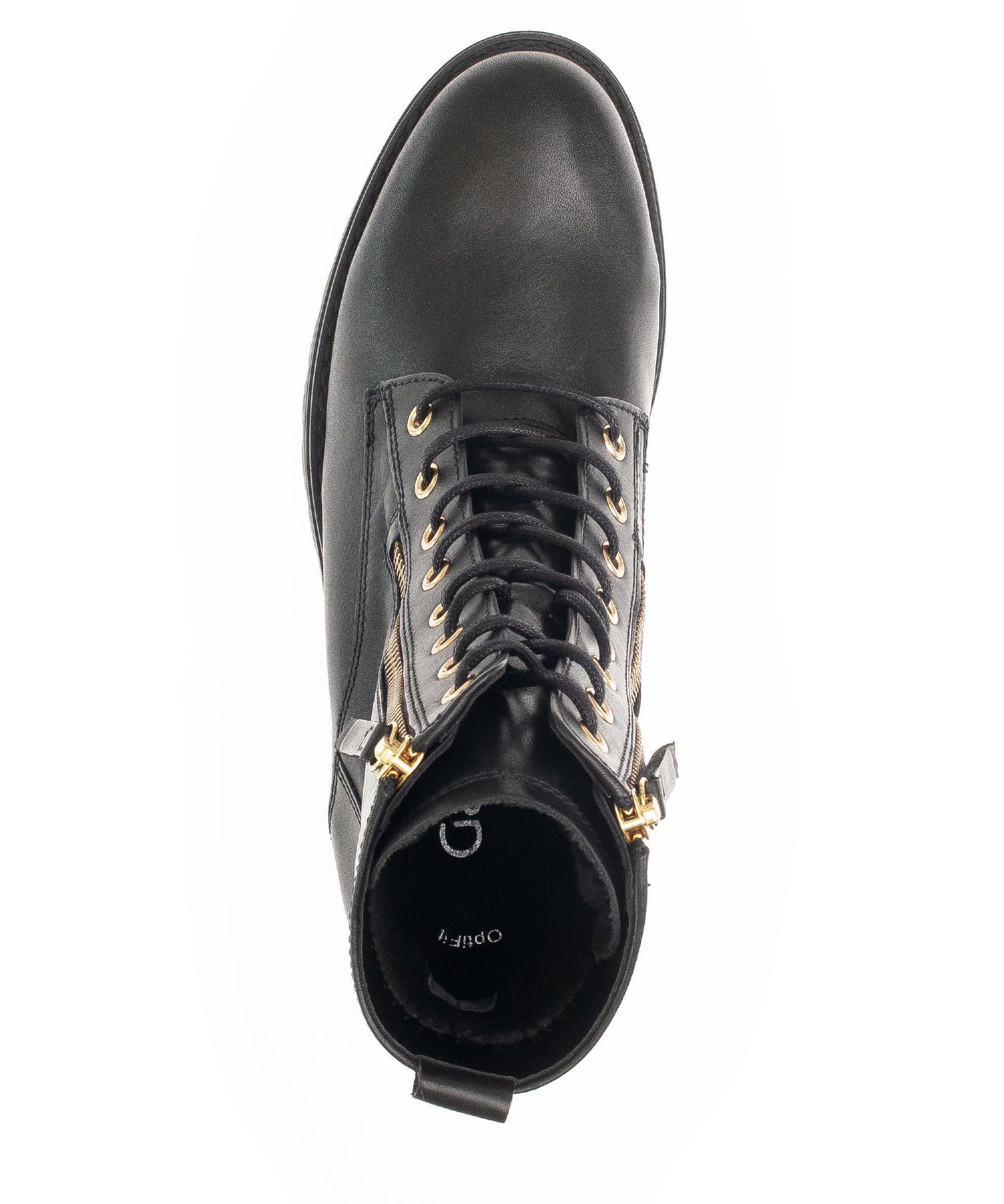 Gabor Comfort Veterboots - schw flausch/gold/zwart - Zalando.nl