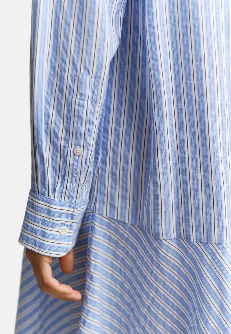 GANT STRIPE SEERSUCKER - Shirt dress - palace blue/royal blue - Zalando.ie