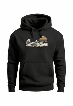 PRINT OUTDOOR BERGE MOTIV -PULLOVER - Kapuzenpullover - schwarz