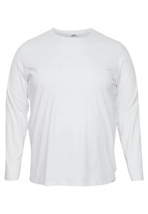 T-shirt bianco a maniche lunghe in cotone. Caratterizzato da un collo rotondo e una vestibilità rilassata con orlo dritto e senza motivi o dettagli visibili.