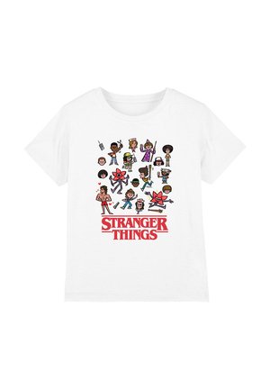 STRANGER THINGS CARTOON CHARACTERS  - Print T-shirt - white