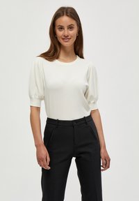 Minus - MILIVA KNIT TEE - Lihtne T-särk - broken white Väikepilt 1