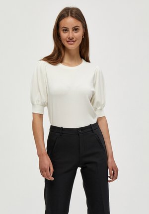 MILIVA KNIT TEE - Lihtne T-särk - broken white