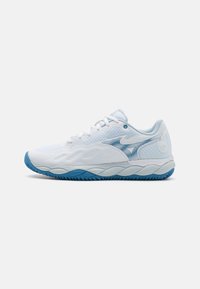 WAVE ENFORCE COURT - Chaussures de tennis pour terre-battueerre battue - white/parisian blue/plein air