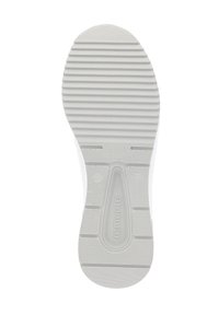 Semelle extérieure de sneaker blanche avec caoutchouc texturé pour une meilleure adhérence, dotée d'un motif de semelle prononcé et d'un logo marqué "remonte". Taille 37 indiquée.