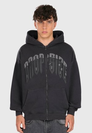 Zip-up sweatshirt - acid black washed