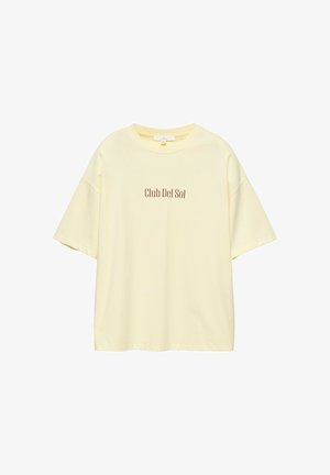 PULL&BEAR, OVERSIZE SHORT SLEEVE WITH GRAPHIC - T-SHIRT - T-shirt imprimé - yellow