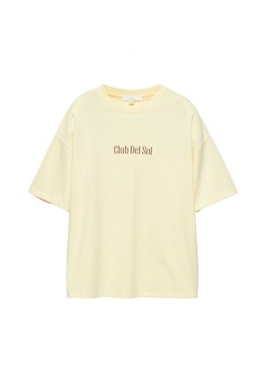 PULL&BEAR, OVERSIZE SHORT SLEEVE WITH GRAPHIC - T-SHIRT - T-shirt imprimé - yellow