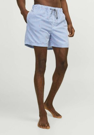 Jack & Jones JPSTFIJI SMALL STRIPES - Badeshorts - hellblau