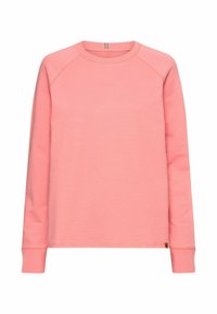 Langarmshirt in zartem Rosa, aus weichem Stoff, mit Raglanärmel, Rundhalsausschnitt und einem kleinen Logodetail.