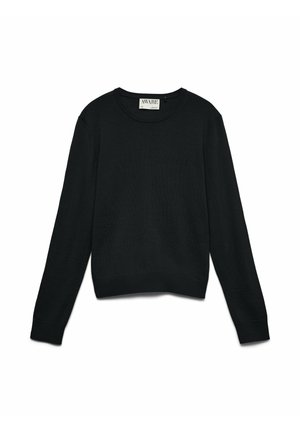 Vero Moda, KNITTED PULLOVER AWCARA KNITTED PULLOVER - Svetrík - black