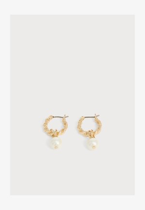Lauren Ralph Lauren, HUGGIE PEARL DROP - Σκουλαρίκια - gold-coloured/white