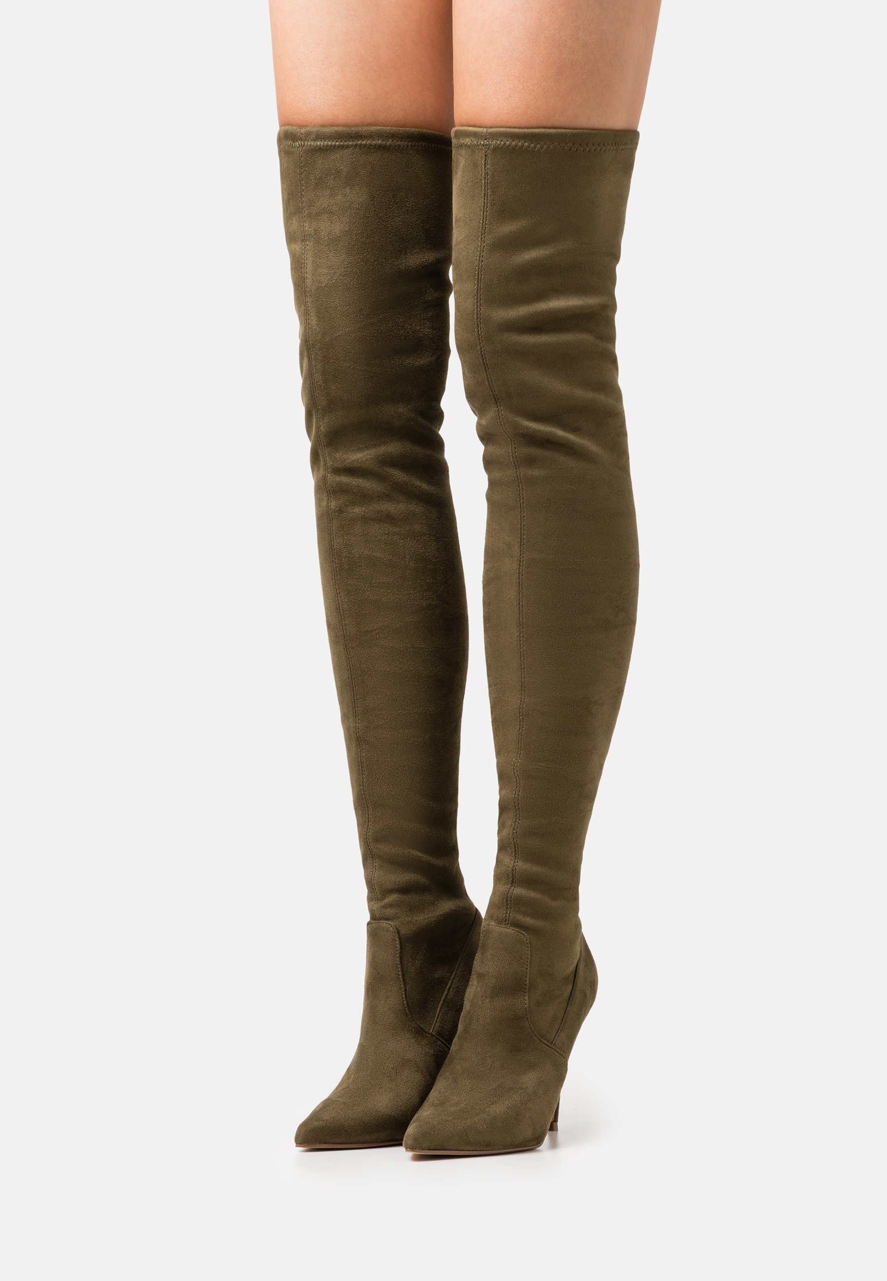 Steve Madden DOMINIQUE - Botas de tacón - olive/verde oliva jaspeado -  Zalando.es