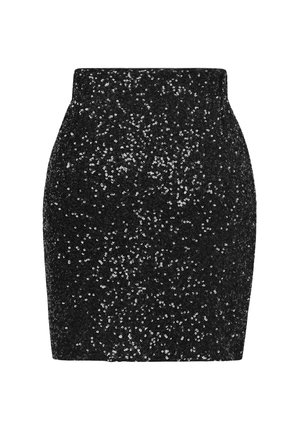 Cupshe HIGH WAIST PAILLE GLITZER PARTY BODYCON SHORT  - Minirock - schwarz