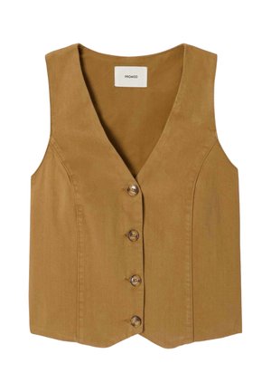 Promod, VESTON EN TOILE UNIE - Veste sans manches - marron