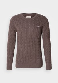 CABLE C NECK - Striktrøje - seawood melange