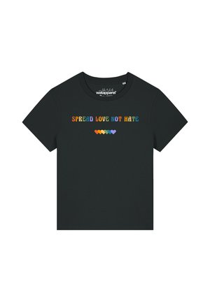 watapparel, SPREAD LOVE NOT HATE - Print T-shirt - black