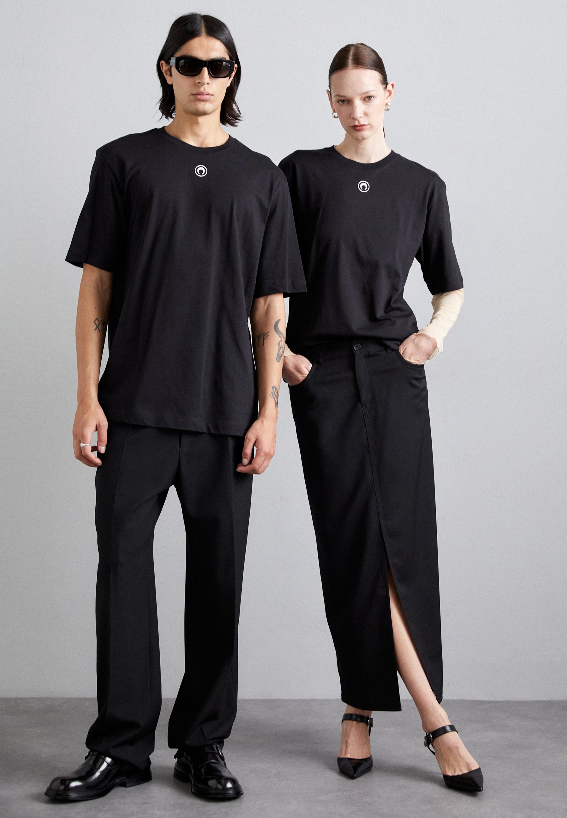 MARINE SERRE MOON LOGO LOOSE FIT UNISEX - T-shirt basique - black