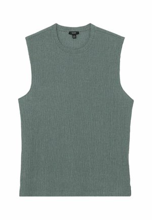 Reiss, REGULAR FIT - MELGREEN TEXTURED CREW-NECK VEST  . - Top - dark sage green