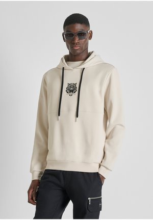 INTERLOCK INJECTION PRINT - Sweat à capuche - beige