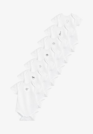 WHITE 7 PACK GOTS ORGANIC COTTON MONO CHARACTER SHORT SLEEVE BOD - Body - white