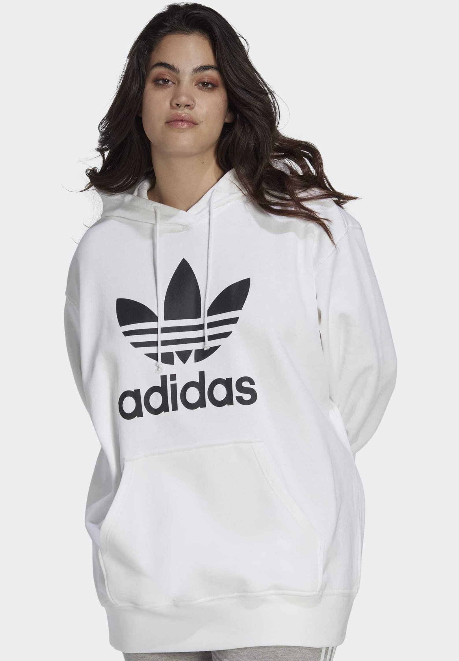 adidas hoodie trefoil white