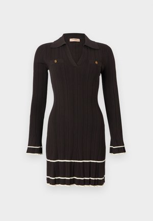 TWINSET DRESS - Kampsunkleit - black chocolate/neve