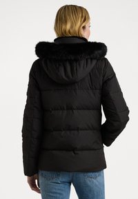 Lauren Ralph Lauren FAUX-FUR-TRIM HOODED DOWN COAT - Down jacket - black