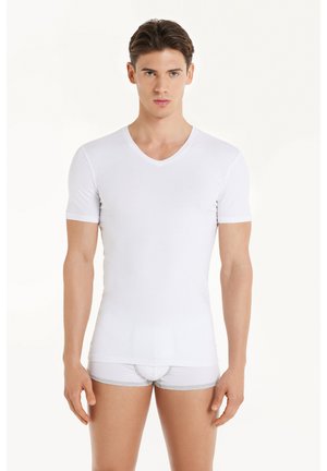 STRETCH V NECK - T-shirt basique - bianco