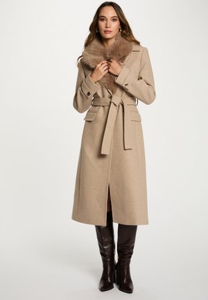 LONG BELTED - Klasický kabát - beige